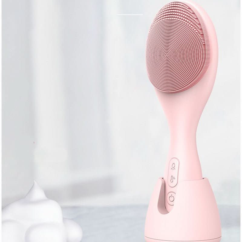 BowLift | Electric facial cleanser with LED light & 42 °C heat technology | Silicone skincare device with sound vibration