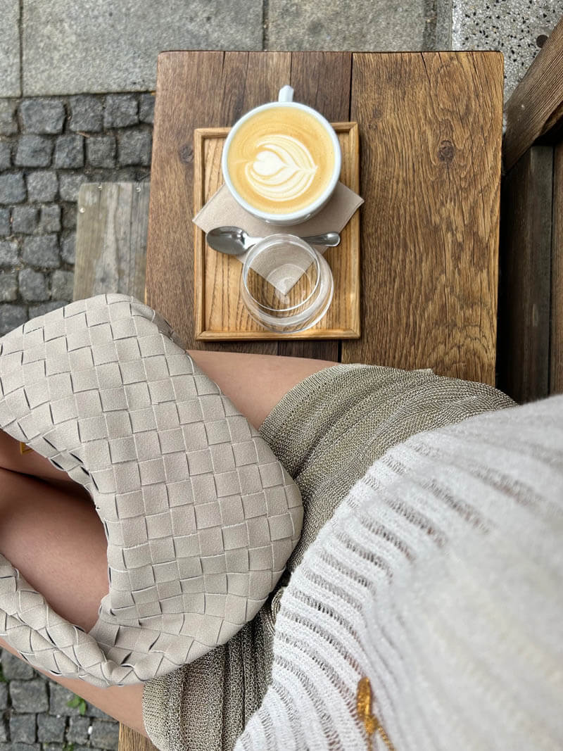 BowLift | Elsa – Stylish Mini Suede Bag with Woven Knot Design & Gold Accents