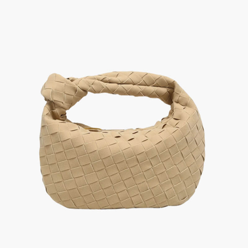 BowLift | Elsa – Stylish Mini Suede Bag with Woven Knot Design & Gold Accents