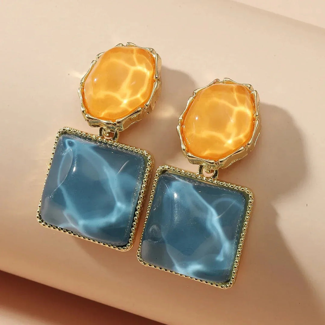 BowLift | Enamel Geometric Oval Square Earrings