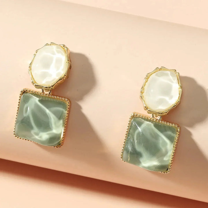 BowLift | Enamel Geometric Oval Square Earrings