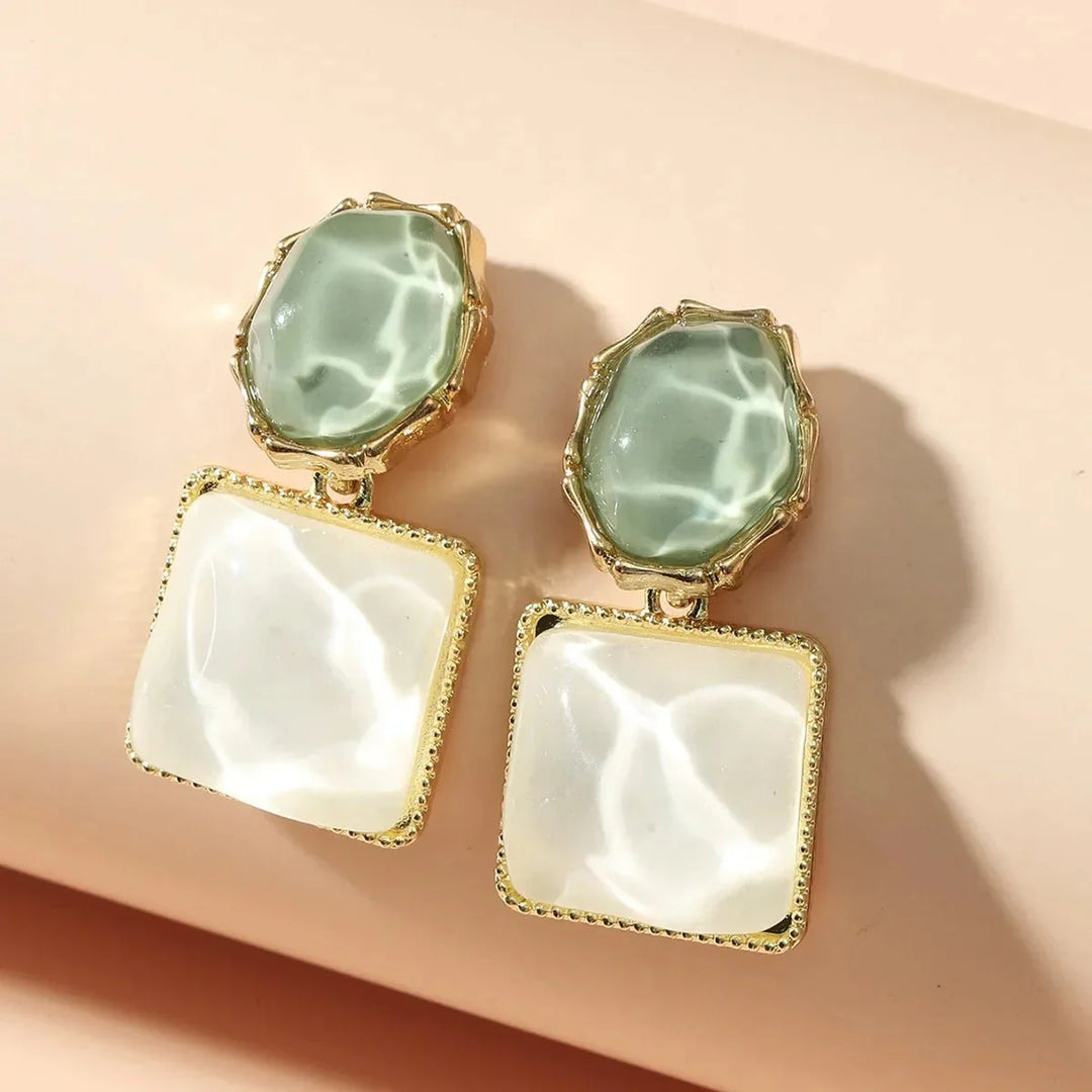 BowLift | Enamel Geometric Oval Square Earrings