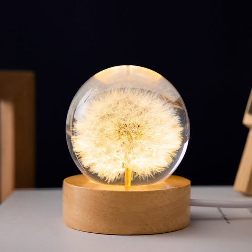 Crystal Ball Lamp with Eternal Flowers – Lumora | Bowlift