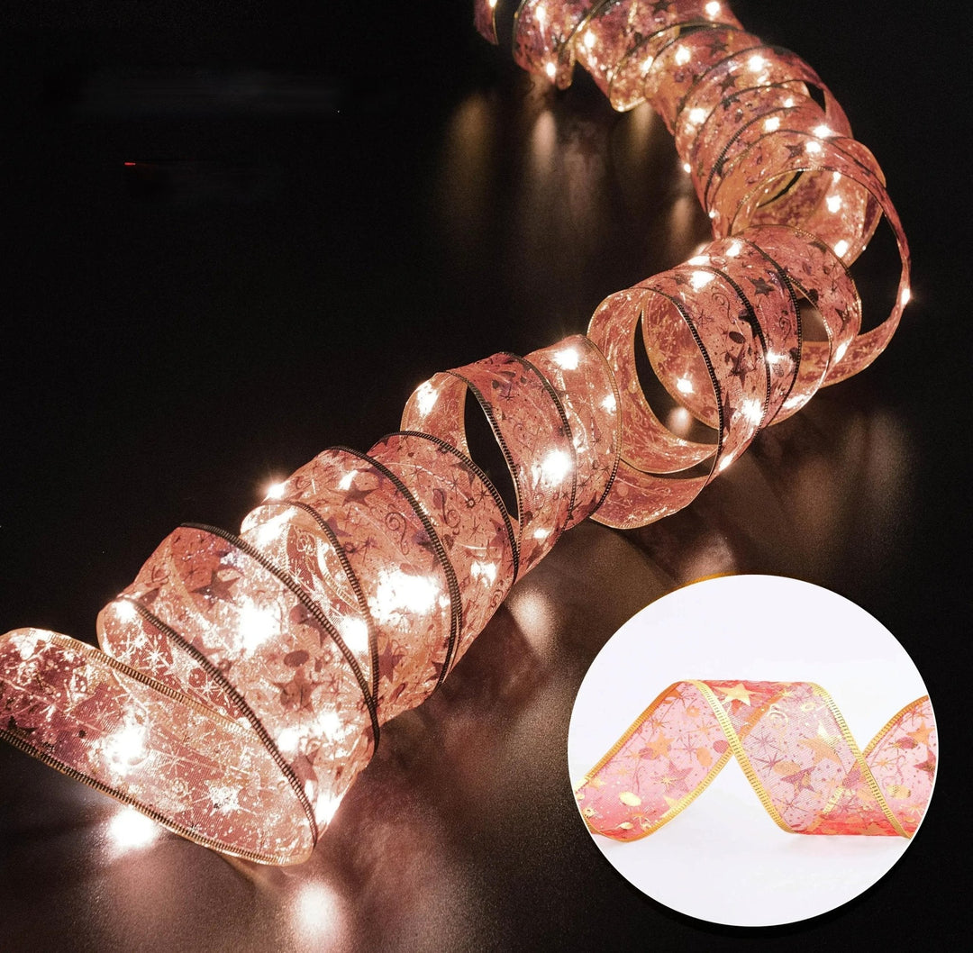 BowLift | Enchanting Ribbon Fairy Lights – Christmas Tree Ornaments & Home Décor for a Magical New Year’s Celebration!