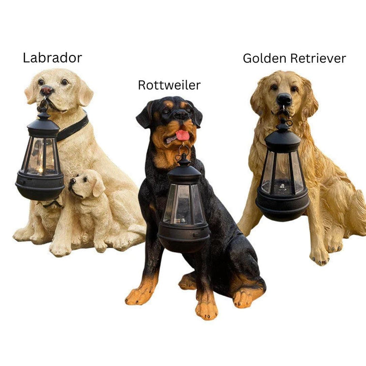 BowLift | Solar Garden Dog Statue Light