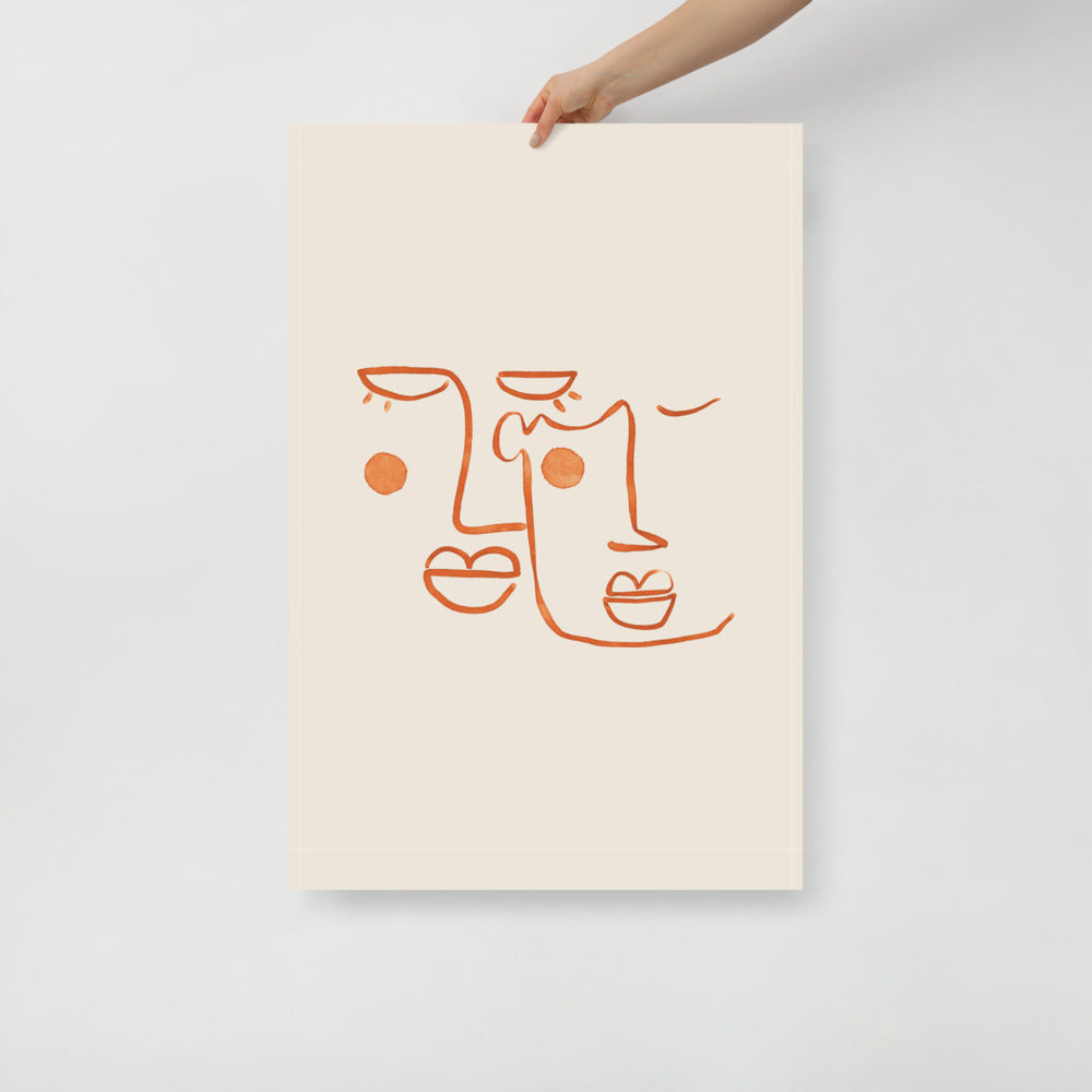 Abstract 2 Faces Wall Art | Bowlift