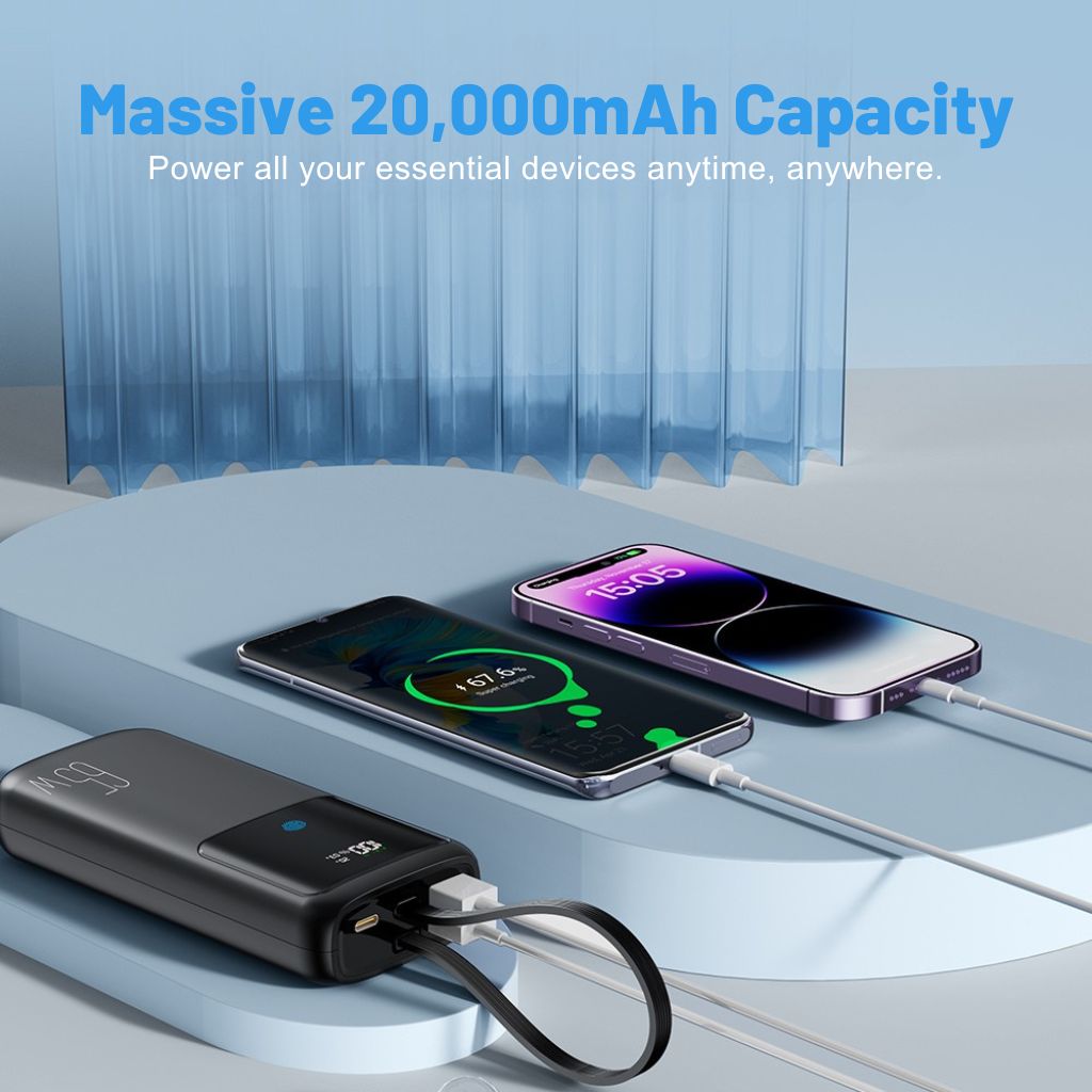 BowLift | VoltMate Pro 65W – Smart Multicharge Powerbank with Touch Display