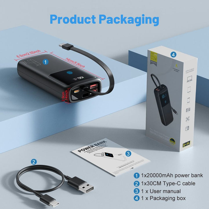 BowLift | VoltMate Pro 65W – Smart Multicharge Powerbank with Touch Display