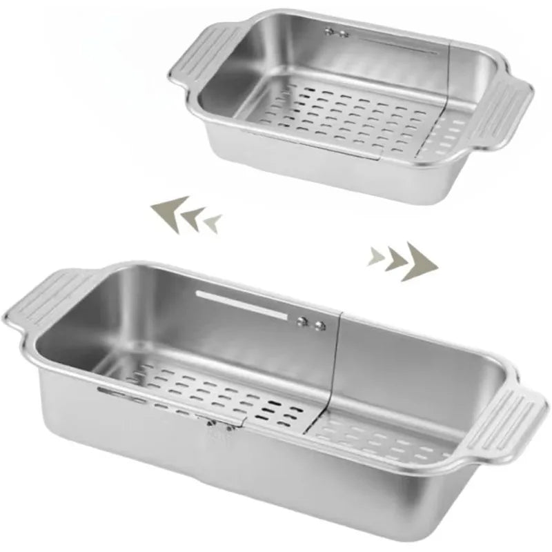Extendable Stainless Steel Over the Sink Colander Strainer Basket | Bowlift