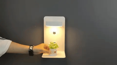 BowLift | LED Wall Light with Shelf | Soft Glow, Modern Design & Ideal for Creating a Festive Atmosphere in Your Bedroom