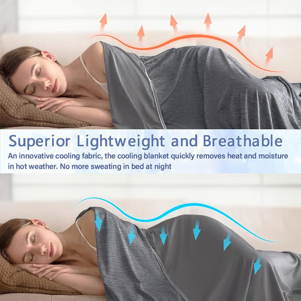 BowLift | The Cold Blanket – Lightweight Summer Throw That Keeps You Cool, Dry & Rested All Night | Best Blanket for Hot Sleepers & Night Sweats