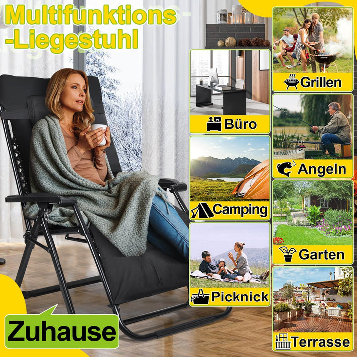 Sun Lounger Folding Deck Chair up to 200kg | Bowlift