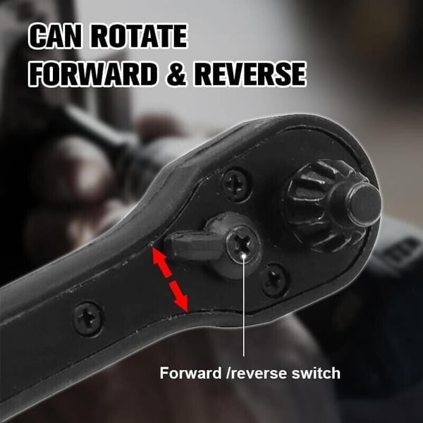 BowLift | 2-in-1 Chuck Ratchet – Ratchet Wrench made of Steel with Non-slip Handle