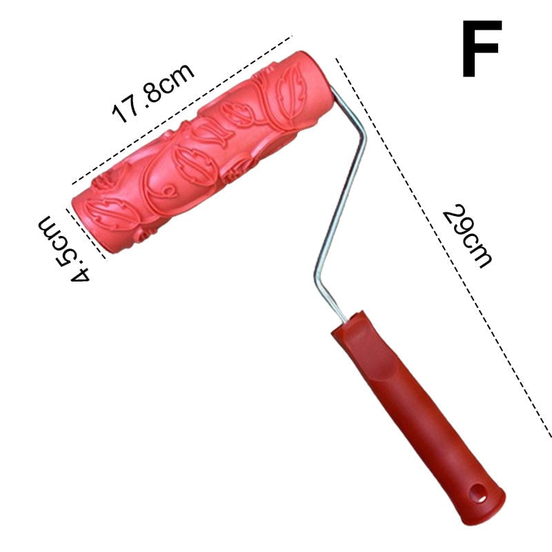 BowLift | Embossing Paint Roller | Patterned Wall Decoration Tool | Rubber Roller with Handle