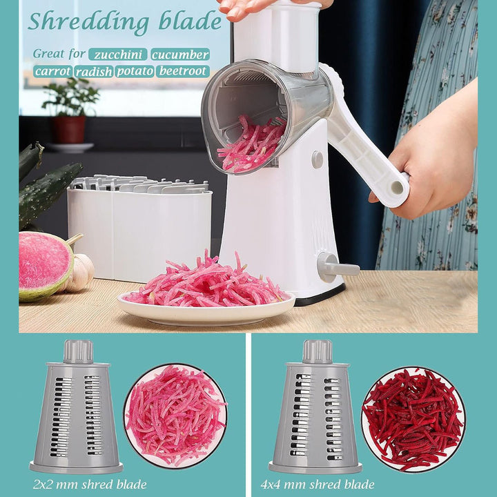 BowLift | 5 in 1 Rotary Cheese Grater Shredder