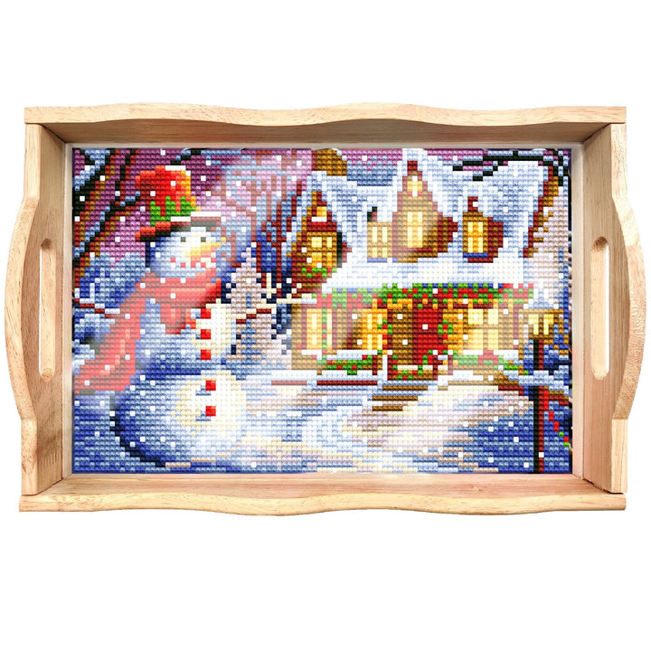BowLift | DIY Diamond Painting Wooden Tray Food Tray with Handle Living Room Decoration Mandala Wooden Tray Kit