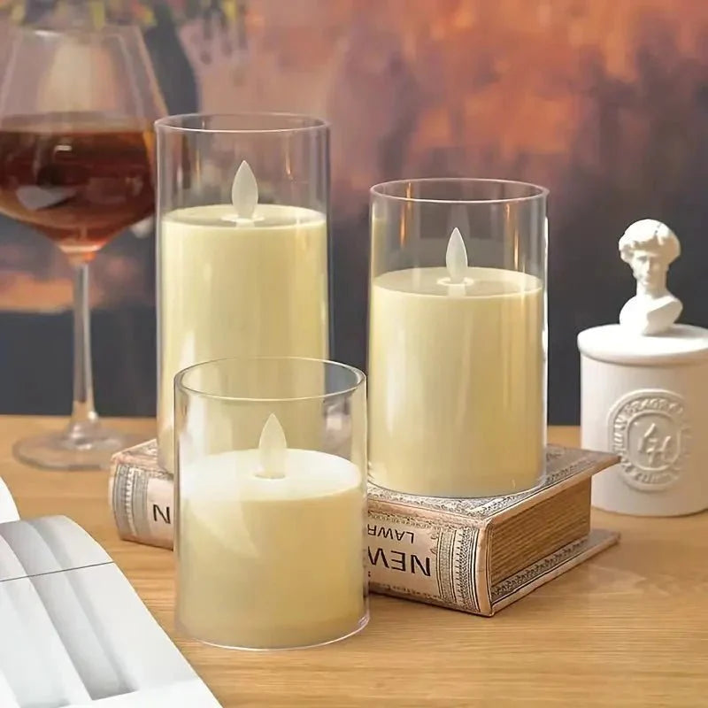 LED candle with remote control & timer in glass design | Bowlift