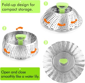 BowLift | SteamEase – Collapsible Stainless Steel Steamer Insert