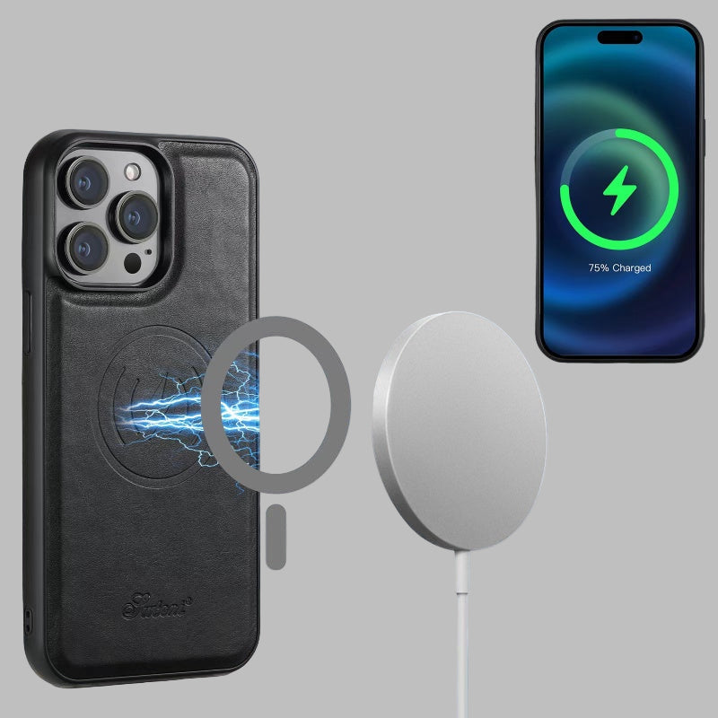 BowLift | LuxCase Leather Phone Case with Card Slot and Stand – Suitable for iPhone