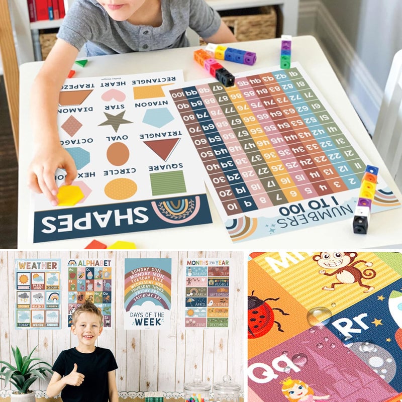 BowLift | 📚Boho PreK Educational Posters 16 pcs