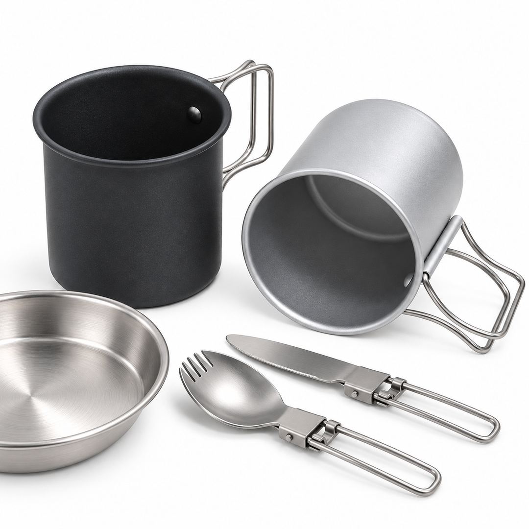 Lightweight Foldable-Handle Titanium Camping Mug Bowlift