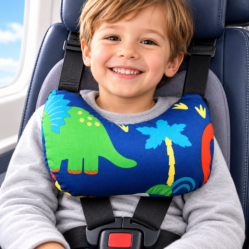 Children's Car Headrest Neck Support Pillow with Adjustable Strap Bowlift