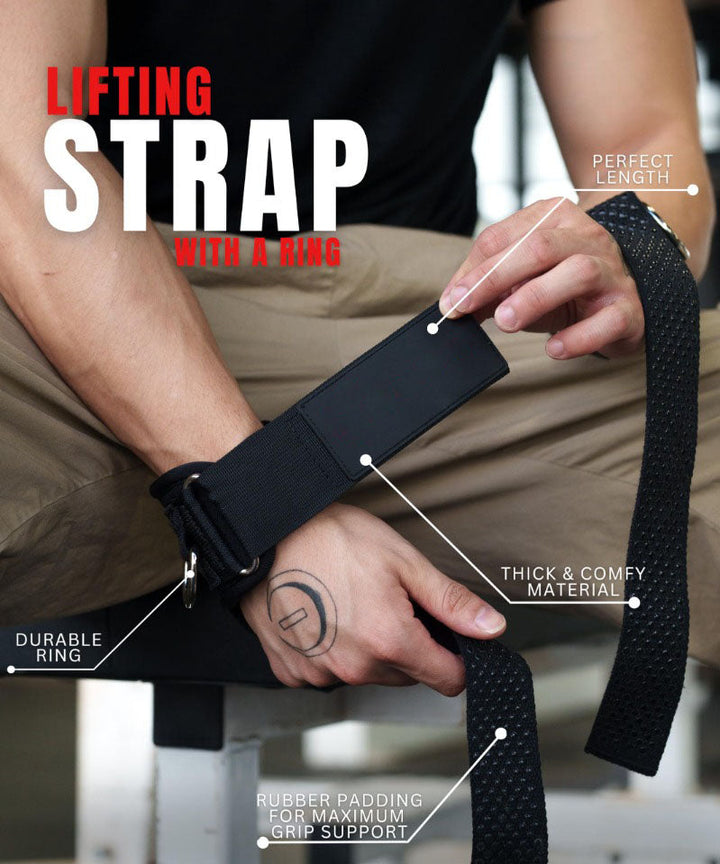 BowLift | Phase-3 D-Ring Lifting Straps – Heavy Duty Grip Support for Weight Training