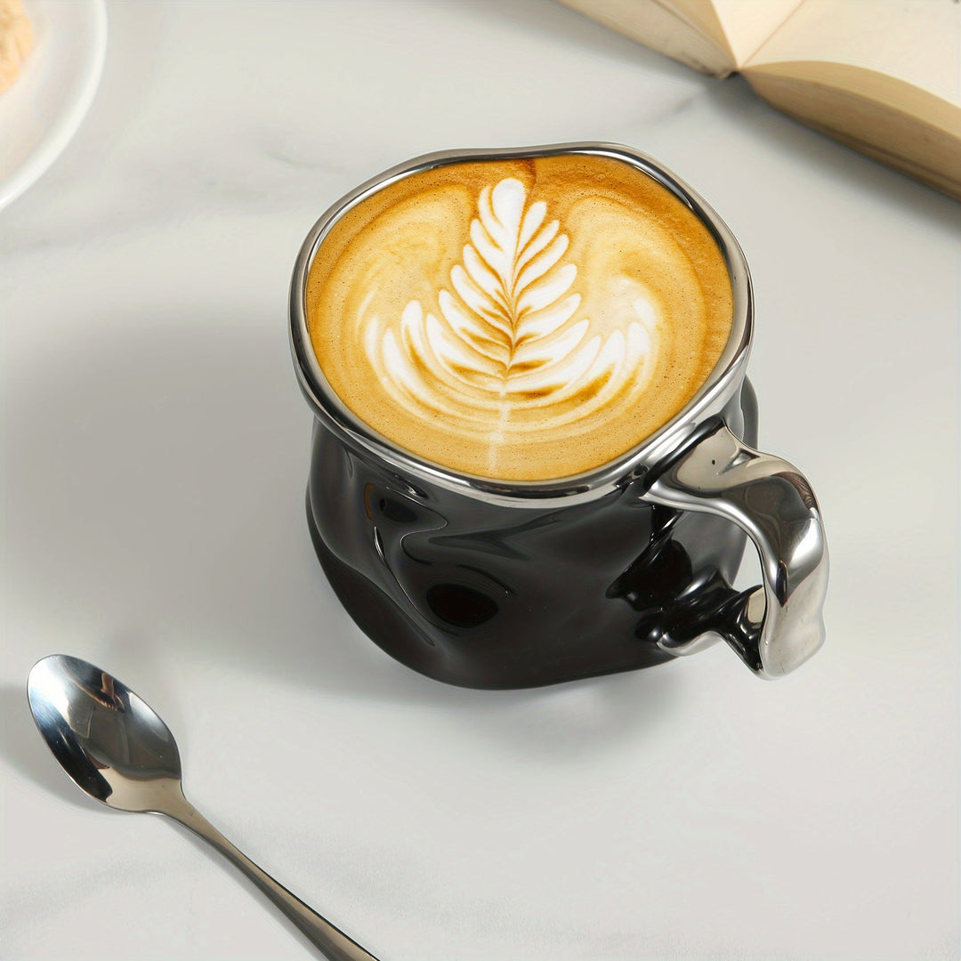 CreArt Mug – Handmade Ceramic Coffee Mug with Unique Crumpled Design | Bowlift