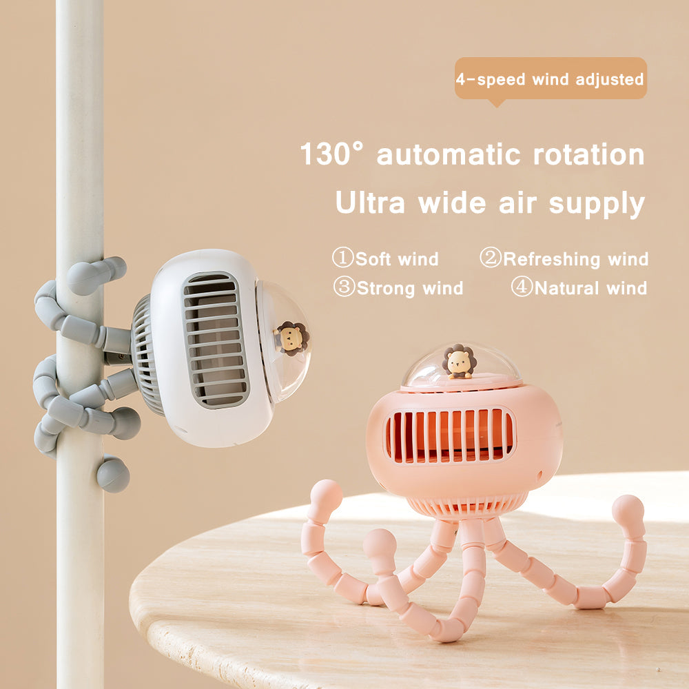 Lovely Cartoon Portable Safe Stroller Fan | Bowlift