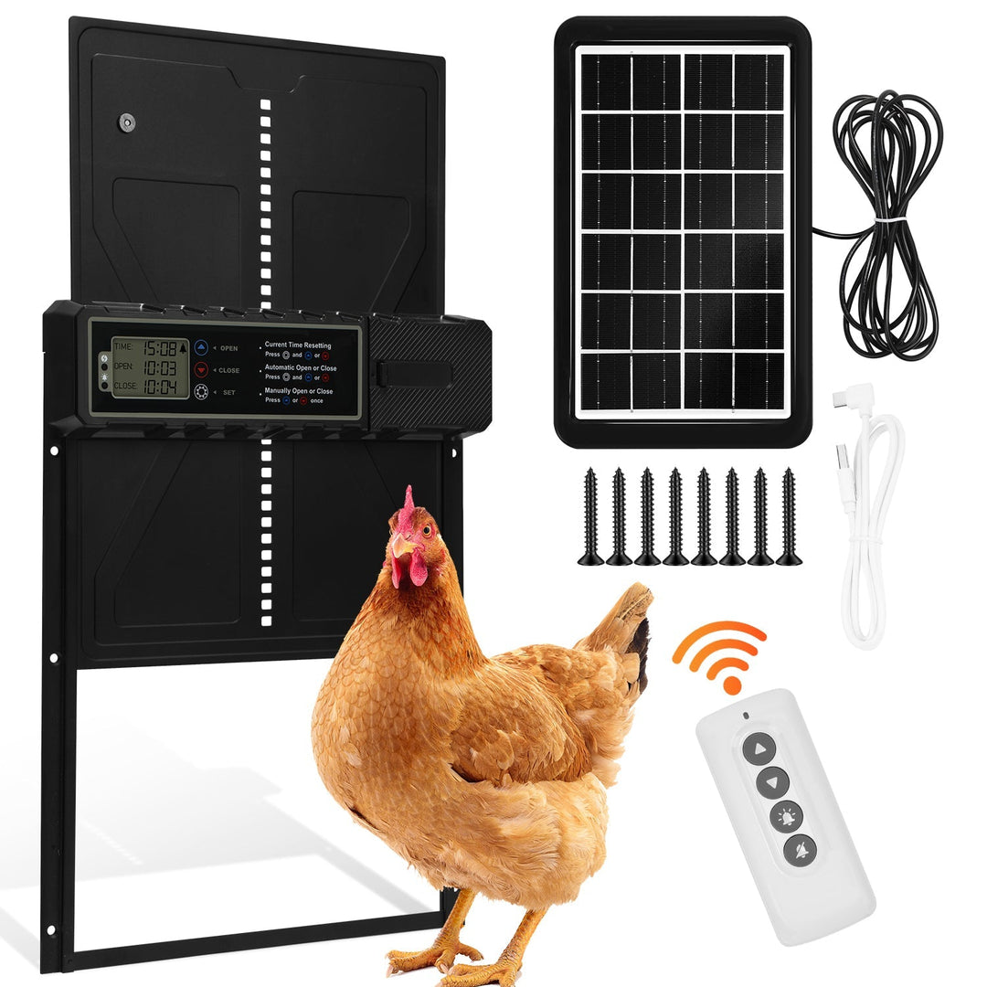 Electric Chicken Coop Door Solar with LED Display and Remote Control | Bowlift
