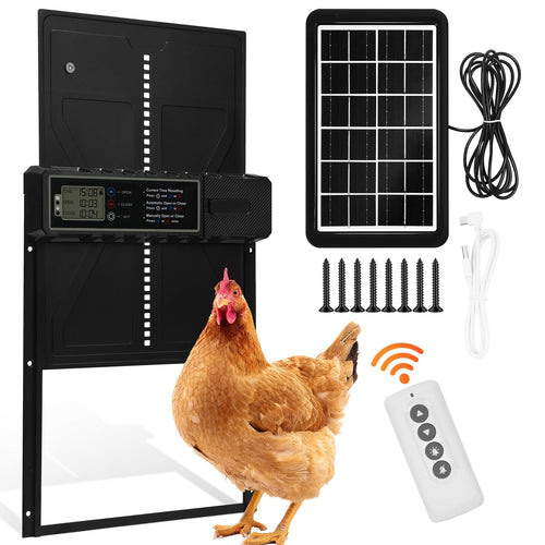 Electric Chicken Coop Door Solar with LED Display and Remote Control | Bowlift