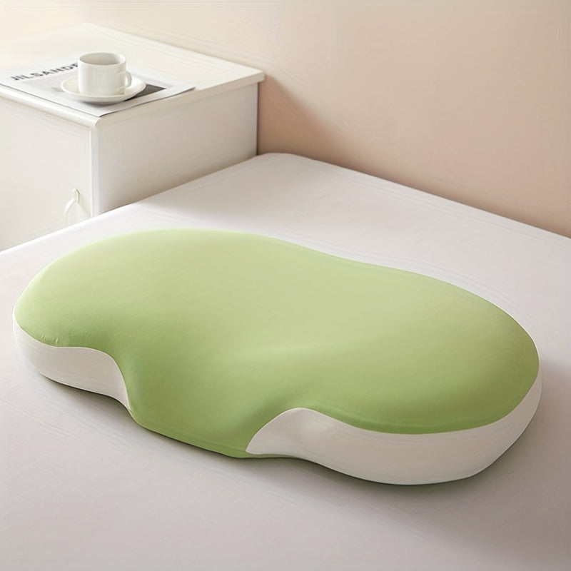 1pc Oval Macaron Pillow Cervical Memory Foam Pillow, Cooling Bed Pillow For Sleeping - Neck Pillows For Pain Relief Sleeping, Contour Support Ergonomic Pillow For Side Back Stomach Sleepers Using High And Low Partition | Bowlift