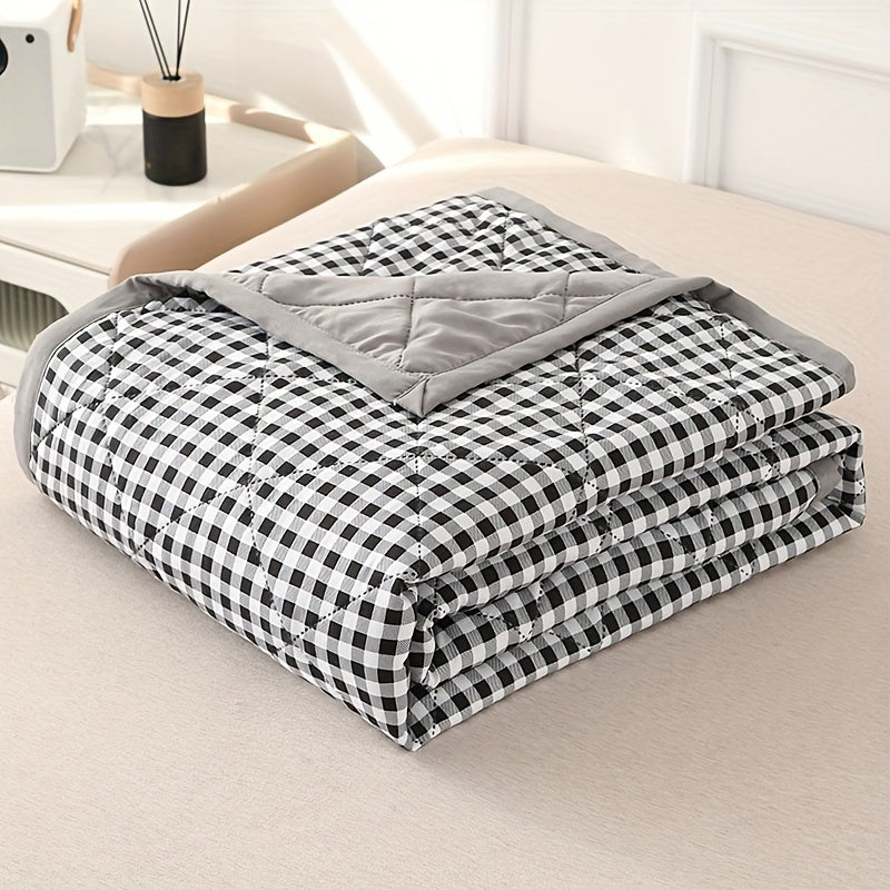 Elegant Preppy Plaid Summer Blanket for Cool Nights | Bowlift