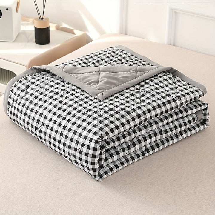 Elegant Preppy Plaid Summer Blanket for Cool Nights | Bowlift
