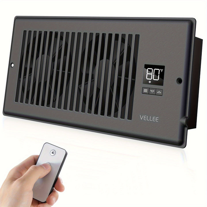 4" x 10" Smart Register Booster Fan – HVAC Building Supplies with Remote Control, Thermostat Control – Quiet Operation for Efficient Heating and Cooling | Bowlift