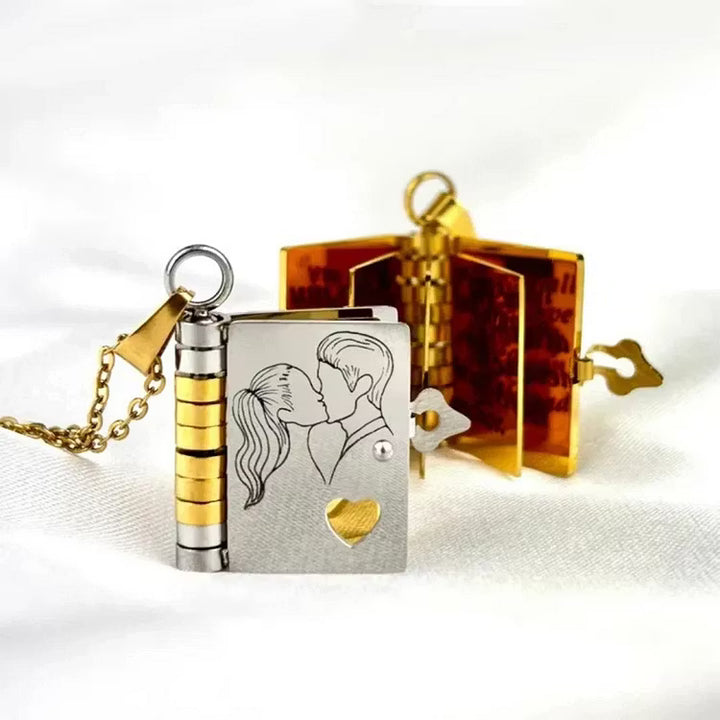 For Love – “I Love You” Book Necklace