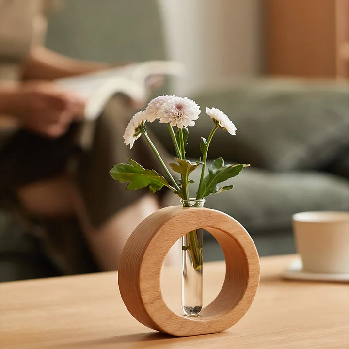 BowLift | Solid Wood Mini Glass Vase for Living Room Decoration