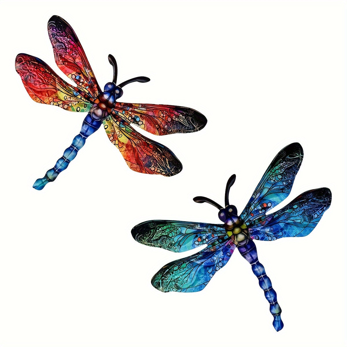 BowLift | 1/2 piece vibrant dragonfly wall art made of metal – artistic outdoor decoration for gardens, homes, and events – durable, versatile, and eye-catching – a perfect gift idea for any occasion