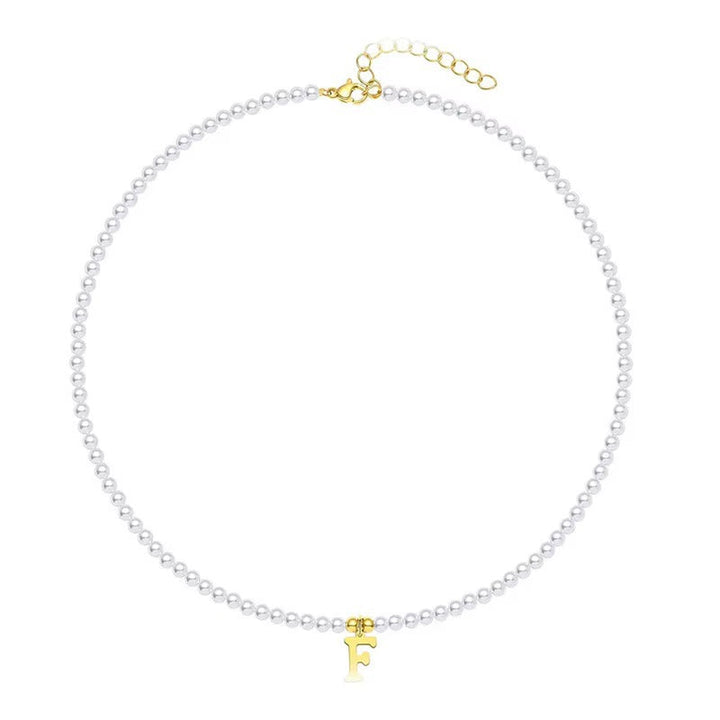 BowLift | Elegant Gold Accented Pearl Letter Initial Necklace
