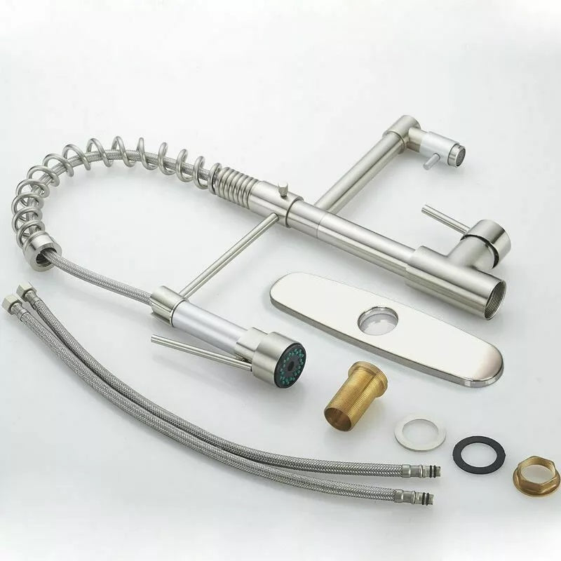 BowLift | 360° Stainless Steel Kitchen Faucet with Pull-Down Spring Spout