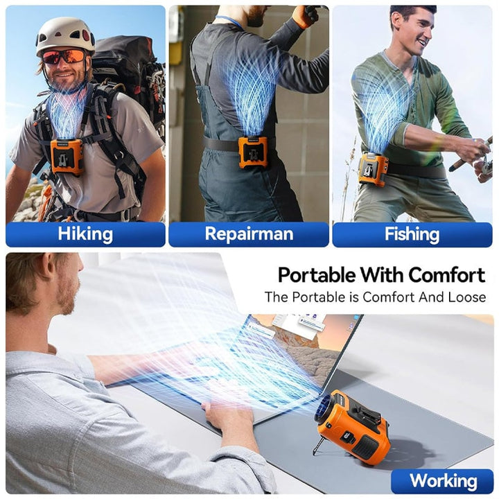 Portable belt fan with USB charging | Bowlift
