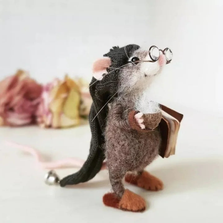 BowLift | Handmade felt mouse | Christmas decoration & gift idea | Needle felted from wool & fabric | Sustainable