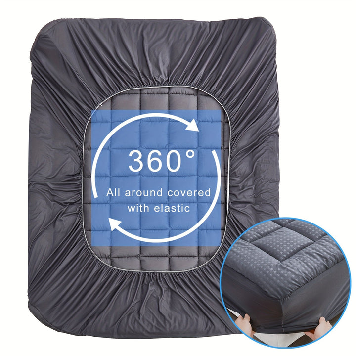 Ultimate Cooling Mattress Pad – Premium Quilted Pillow Top, Luxuriously Fluffy and Ultra-Breathable with Secure 14-18 Deep Pocket Cover – Enhanced Sleep Comfort, 1pc | Bowlift