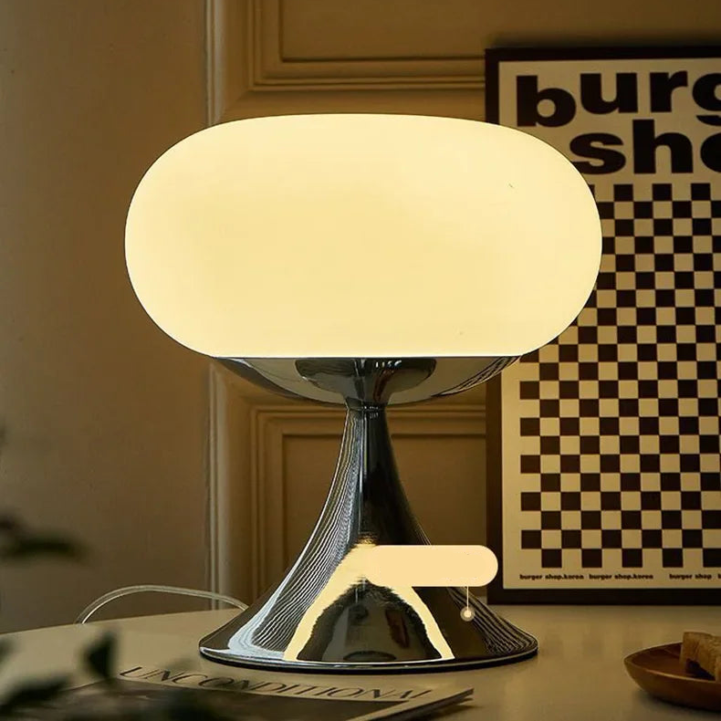 BowLift | Antique Apple Table Lamp made of Glass | E27 Halogen, Rotary Switch