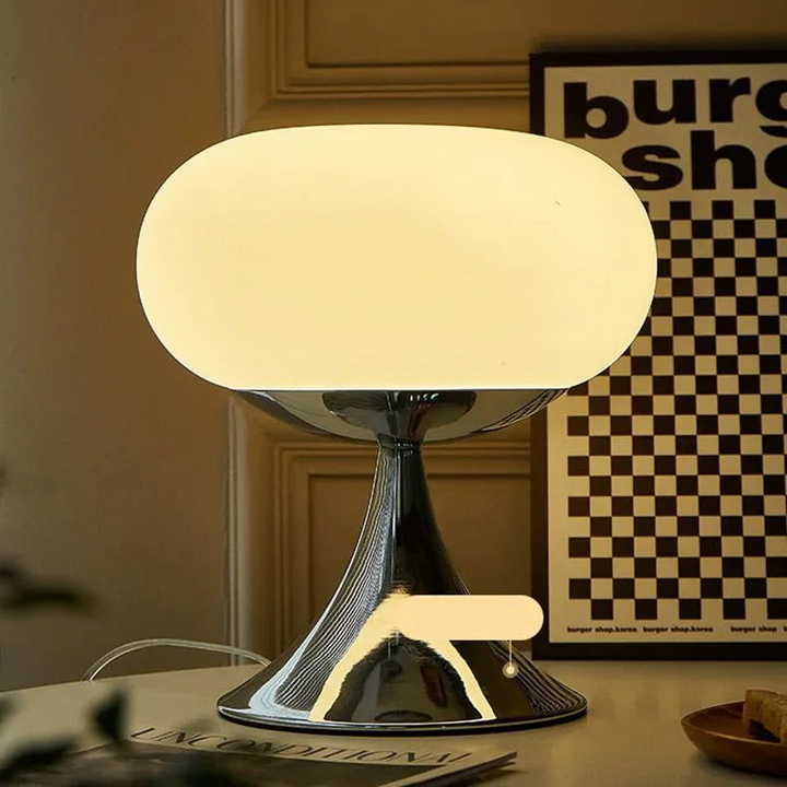 BowLift | Antique Apple Table Lamp made of Glass | E27 Halogen, Rotary Switch