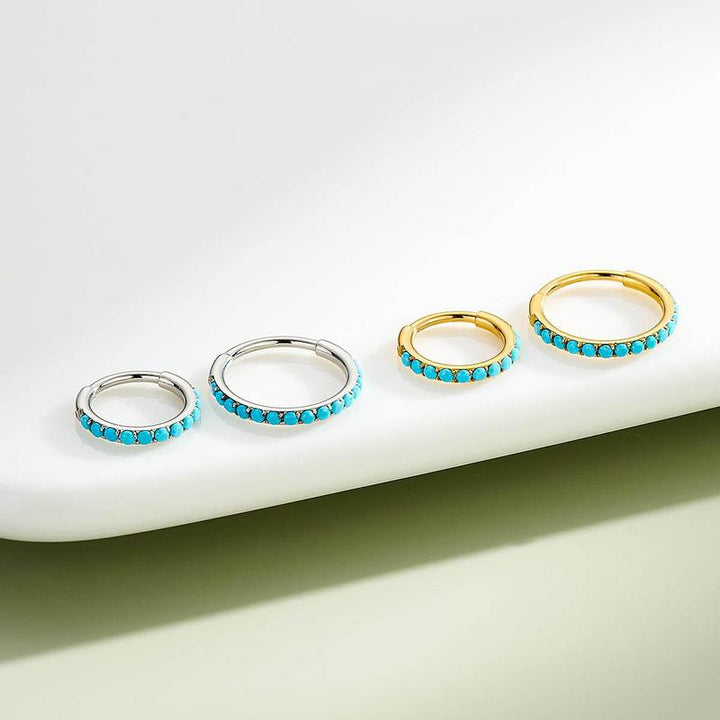 BowLift | Turquoise Accent Hinged Nose Ring