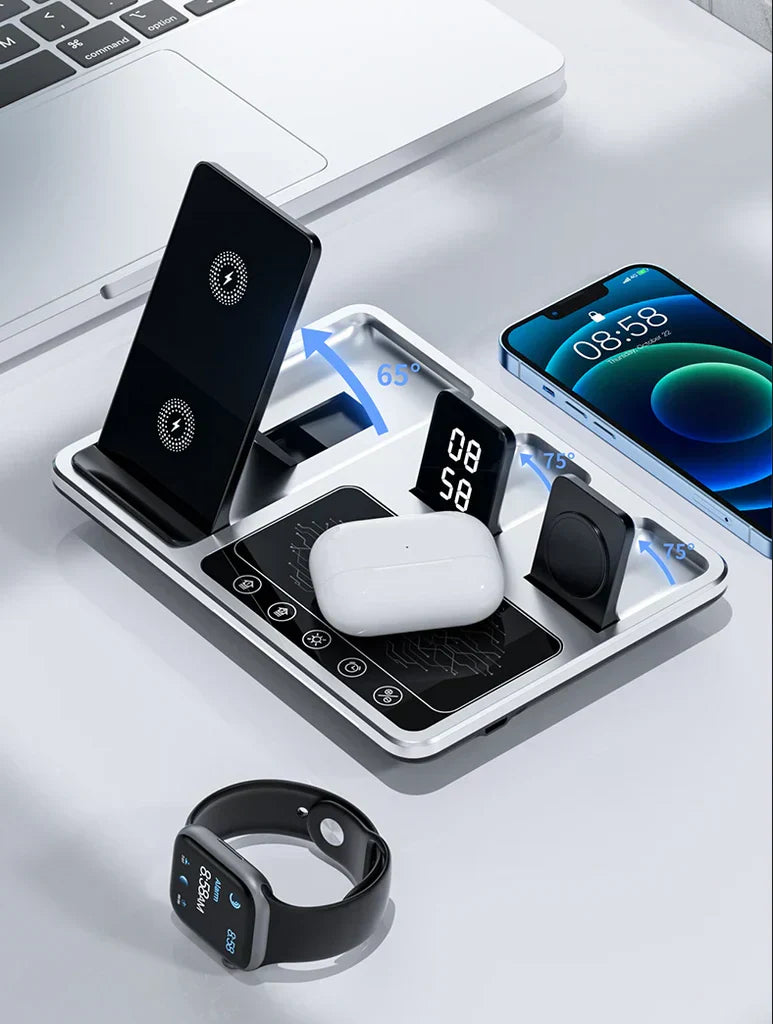 BowLift | EasyCharge - 4-in-1 Wireless Charging Station for iPhone, Apple Watch and AirPods - Fast and Efficient Charger