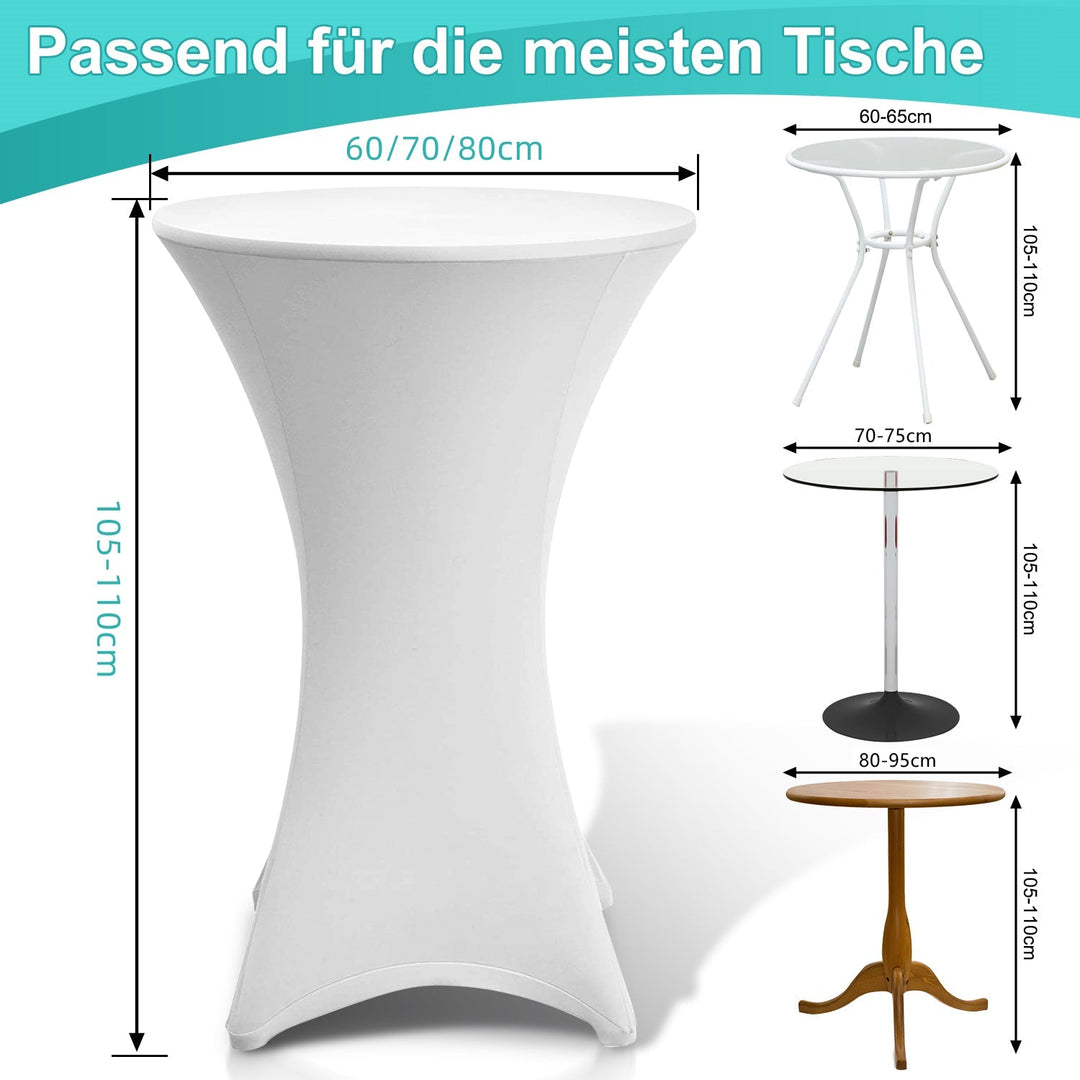 Stretch Table Cover Round Bar Table Cover White | Bowlift