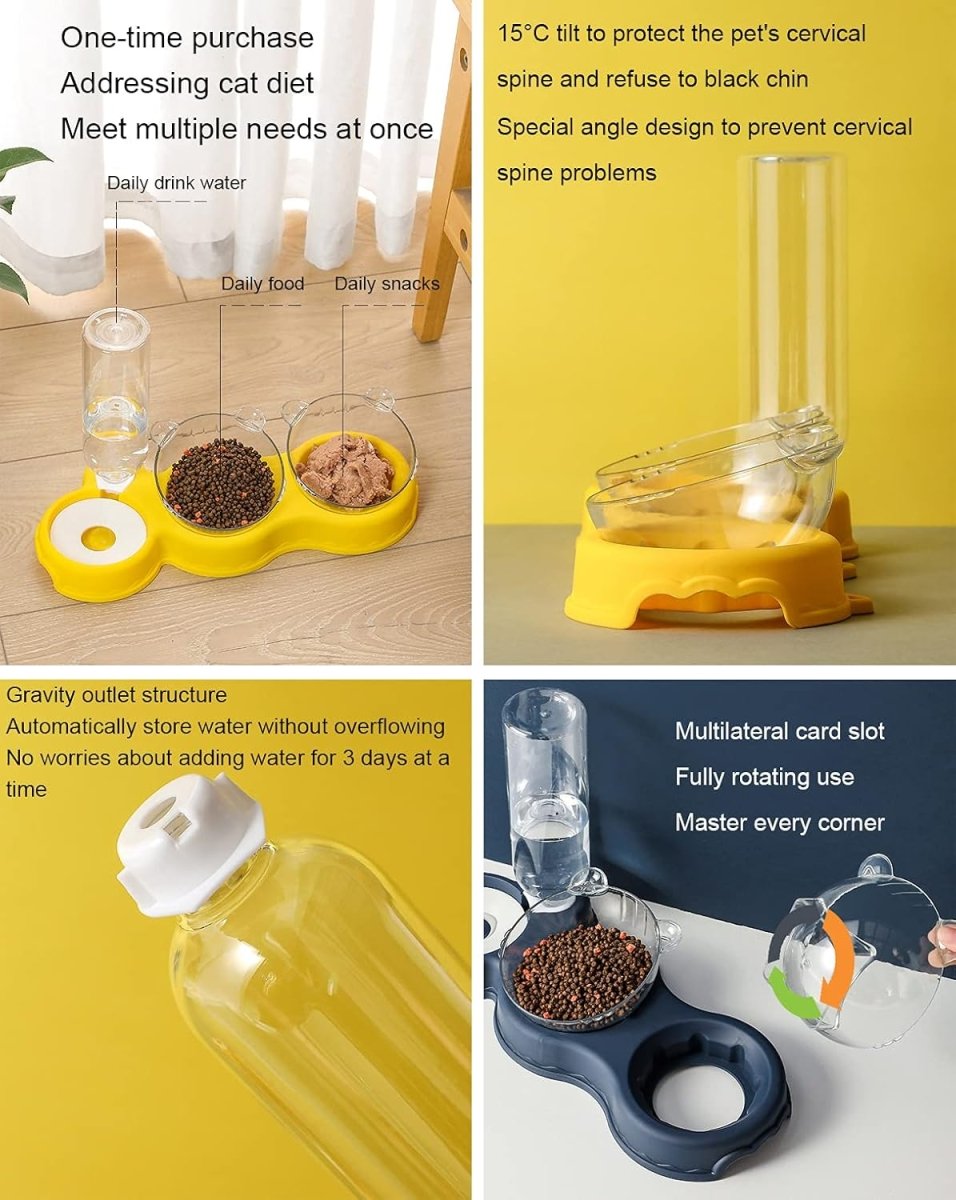 BowLift | FEASTFLOW – 3-in-1 Elevated Feeding Station with Automatic Water Dispenser