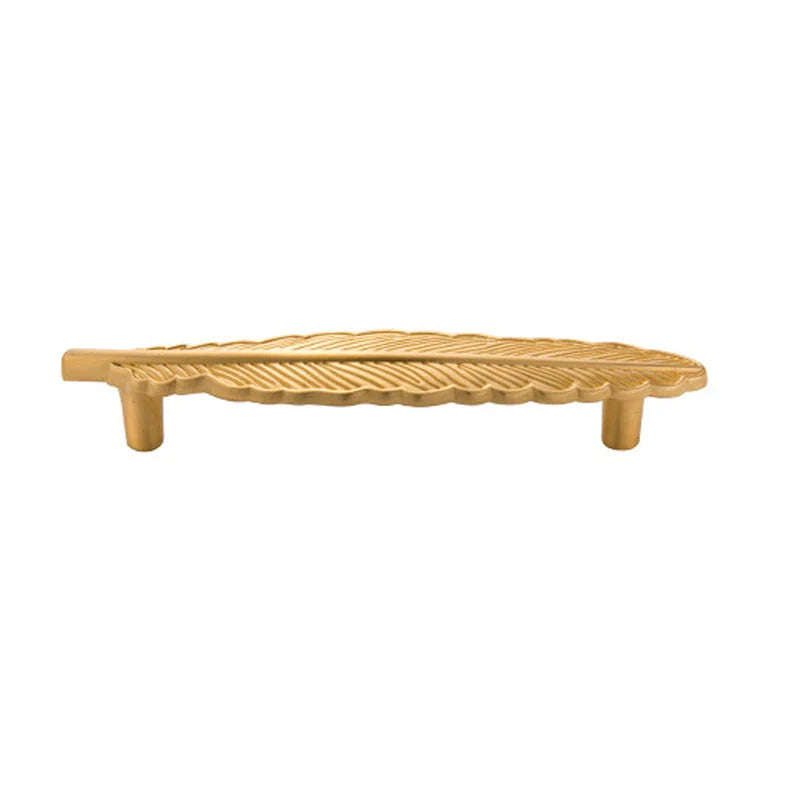 Feather Design Brass Cabinet Handle Wardrobe Drawer Pull Door Handle | Bowlift